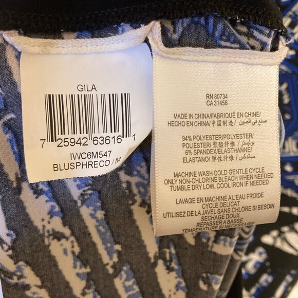 #145 NWOT BCBG Maxazria Black, Blue, Cream Sleeveless Dress, Size Medium - Picture 7 of 7